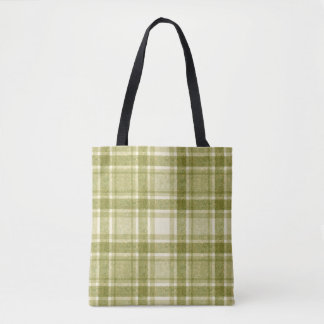 Bolsa Tote Xadrez Terroso | Salvia & Creme