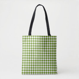 Bolsa Tote Xadrez Verde Abacate Cor Retro