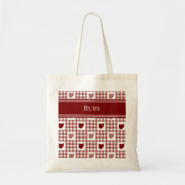 Bolsa Tote Xadrez Vermelho de Ohio