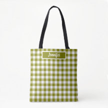 Xadrezinho de Gingham Verde Oliva Personalizado