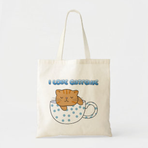 Bolsa Tote Xícara de Gato-Feine Estilo Kawaii