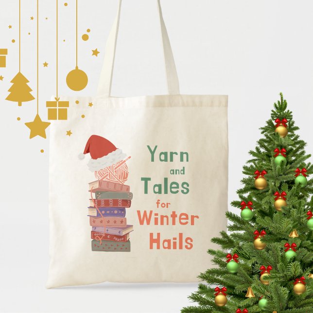 Bolsa Tote Yarn and Tales for Winter Hails Christmas  (Criador carregado)