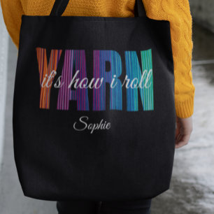 Bolsa Tote Yarn É como eu faço o tricô personalizado