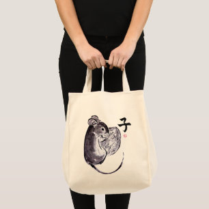 Bolsa Tote Year of the Rat 2 sumie ink painting