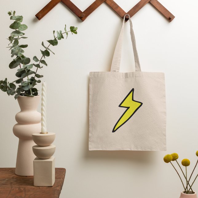 Bolsa Tote Yellow Lightning Bolt Tote Bag (Criador carregado)