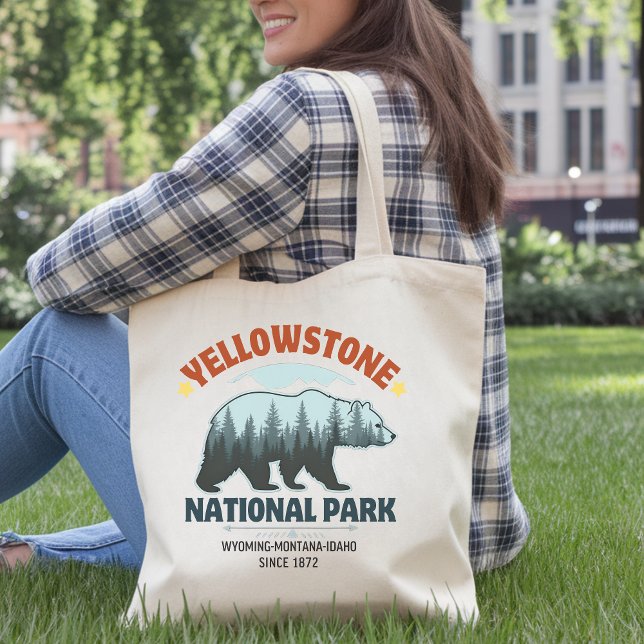 Bolsa Tote Yellowstone Bear Tote – Wild & Free Adventure Styl (Criador carregado)