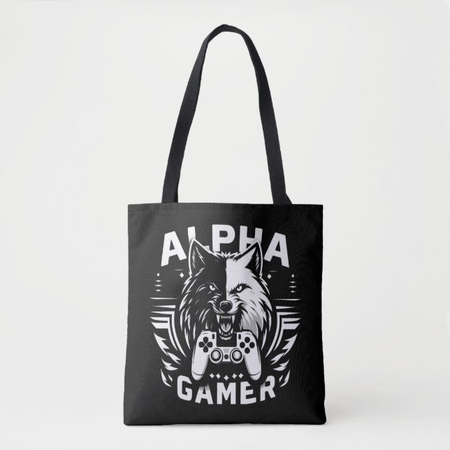 Bolsa Tote Yin Yang Alpha Lobo Gamer (Frente)