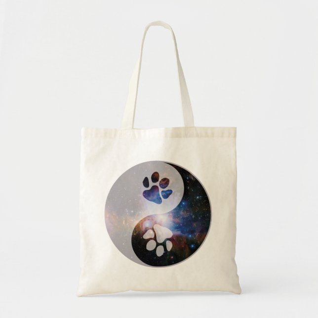 Bolsa Tote Yin Yang Paw Cósmico (Frente)