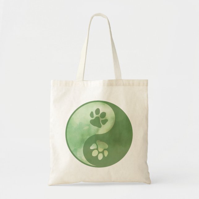 Bolsa Tote Yin Yang Paw Green (Frente)