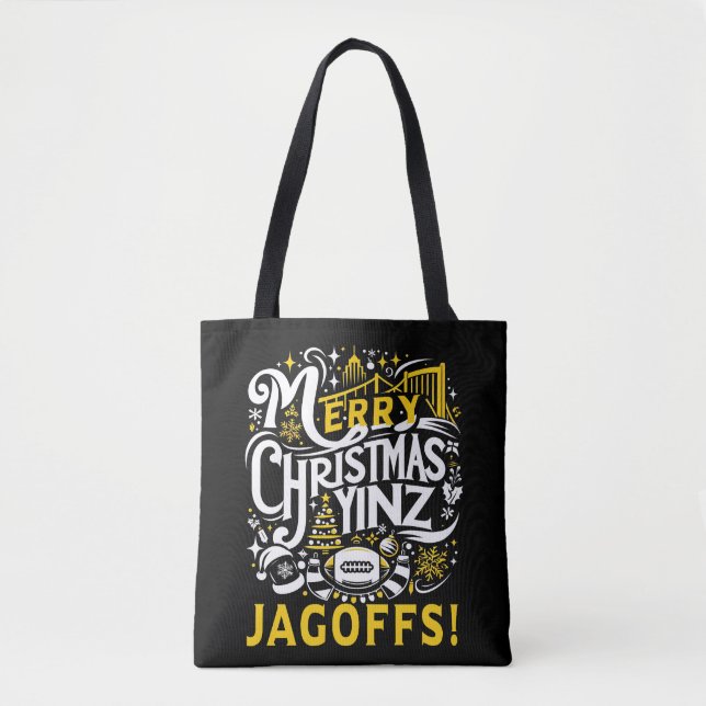 Bolsa Tote Yinz Jagoff Christmas Pittsburgh Gift (Frente)