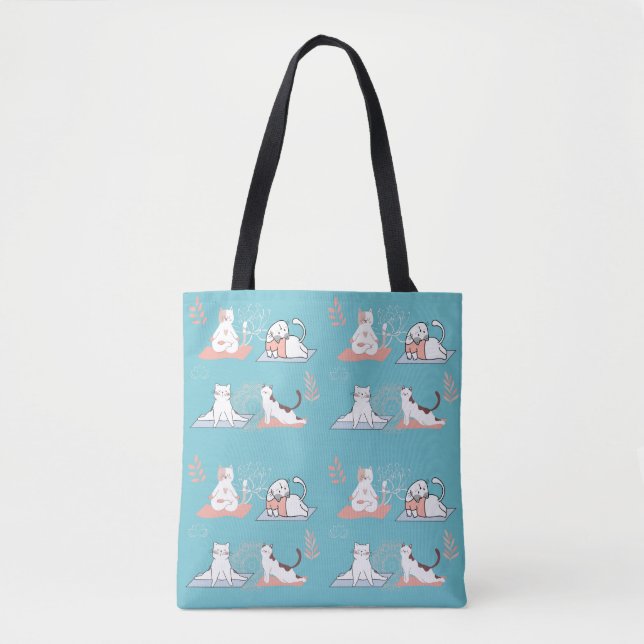 Bolsa Tote Yoga Cats Lotus (Frente)