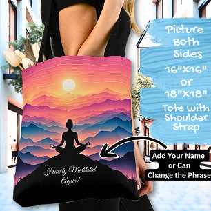 Bolsa Tote Yoga com uma Vista do Sunset - Adicionar Nome ou T