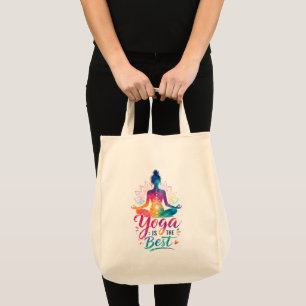 Bolsa Tote Yoga É o Melhor – Silhueta Colorida de Meditação