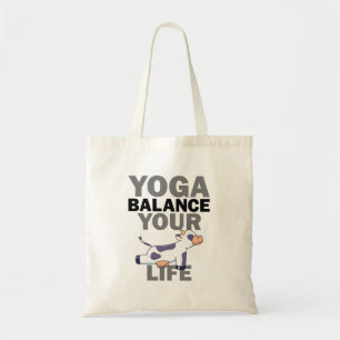 Bolsa Tote Yoga equilibra sua vida com uma vaca bonita