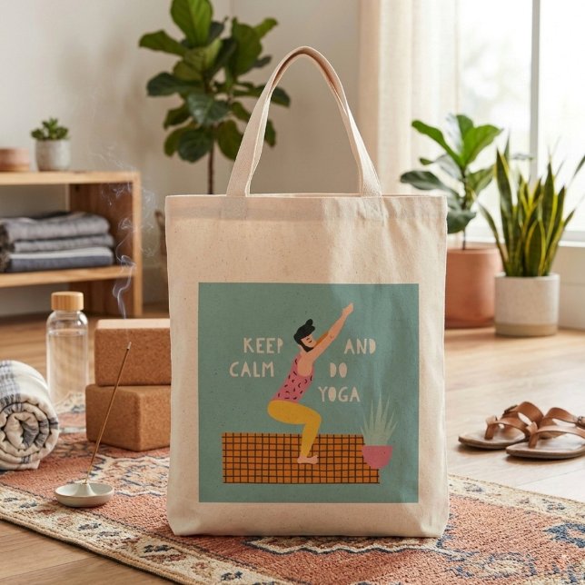 Bolsa Tote Yoga Exercise Sweet Illustrated Bag (Criador carregado)