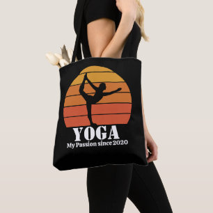 Bolsa Tote Yoga Hobby Retro Sunset Personalize