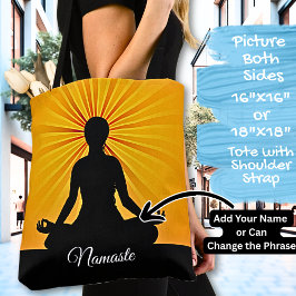 Bolsa Tote Yoga on Orange Sunbeams - Adicionar nome ou texto