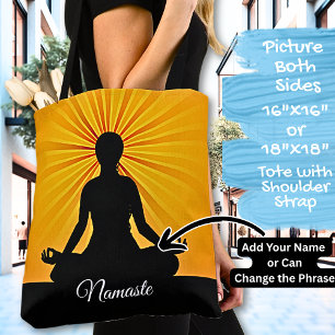 Bolsa Tote Yoga on Orange Sunbeams - Adicionar nome ou texto