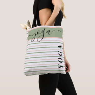 Bolsa Tote Yoga Rosa e Greve Verde