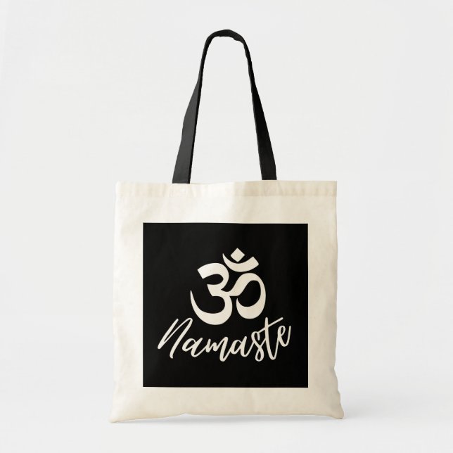 Bolsa Tote Yoga - Símbolo Namaste e OM Sânscrito (Frente)
