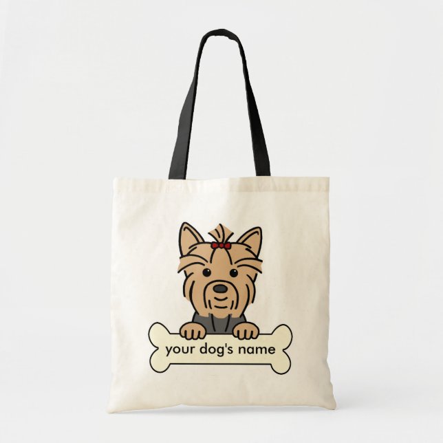 Bolsa Tote Yorkie personalizado (Frente)