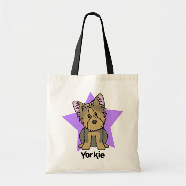 Bolsa Tote Yorkshire terrier da estrela de Kawaii (Frente)
