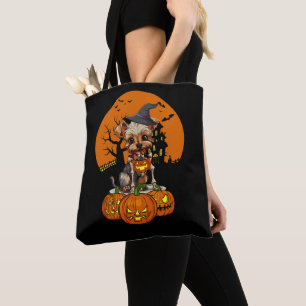 Bolsa Tote Yorkshire Terrier Dog Halloween