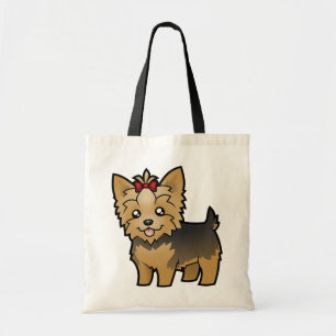 Bolsa Tote Yorkshire terrier dos desenhos animados (cabelo