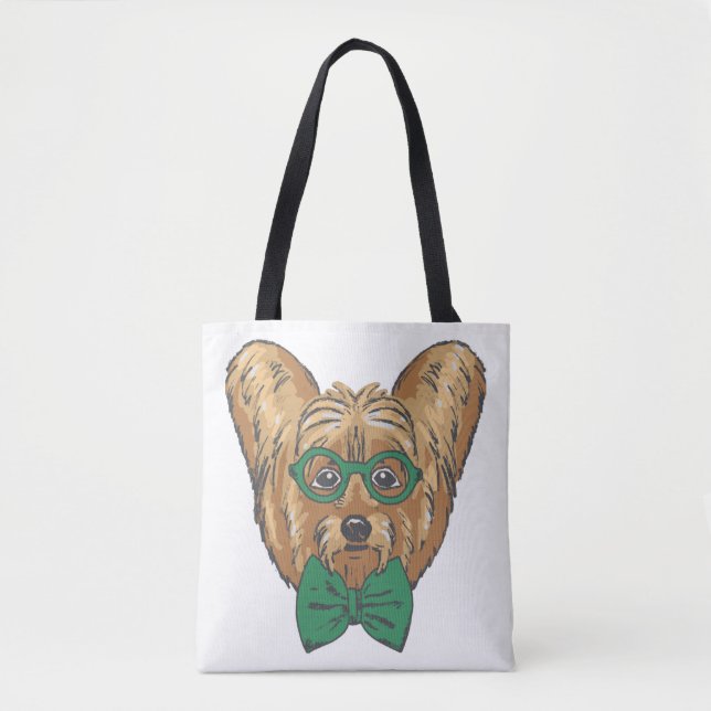 Bolsa Tote Yorkshire Terrier Hipster (Frente)