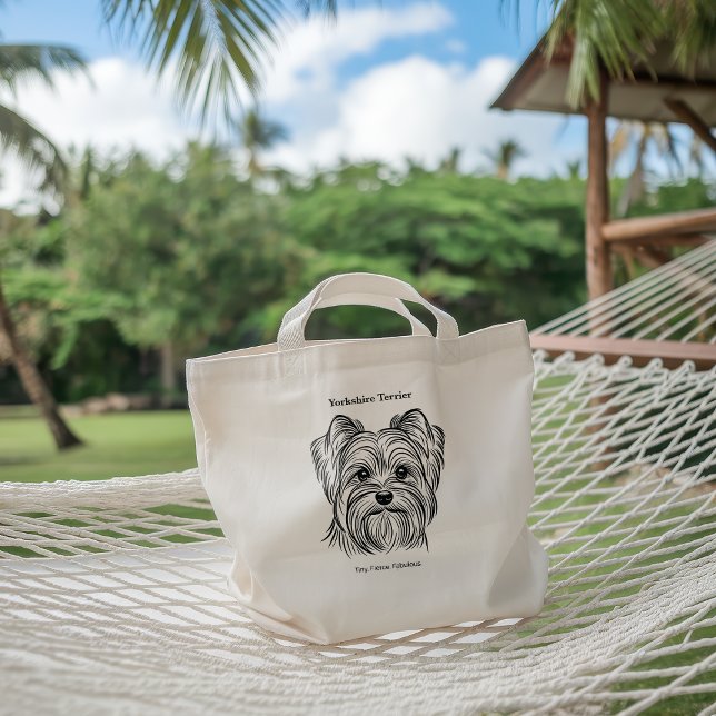 Bolsa Tote Yorkshire Terrier Portrait (Criador carregado)