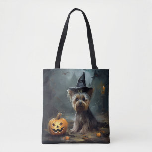Bolsa Tote Yorkshire Terrier Pumpkins Halloween Scary