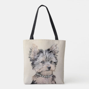 Bolsa Tote Yorkshire Terrier Puppy Pintura Original