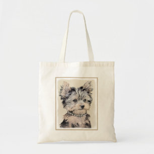 Bolsa Tote Yorkshire Terrier Puppy Pintura Original