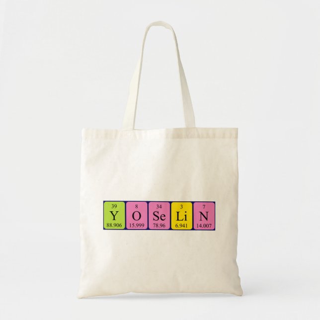 Bolsa Tote Yoselin: mesa periódica tote saco (Frente)