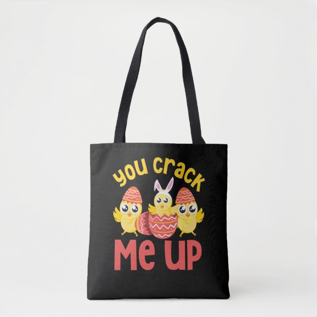 Bolsa Tote You Crack Me Up Easter Chicks (Frente)
