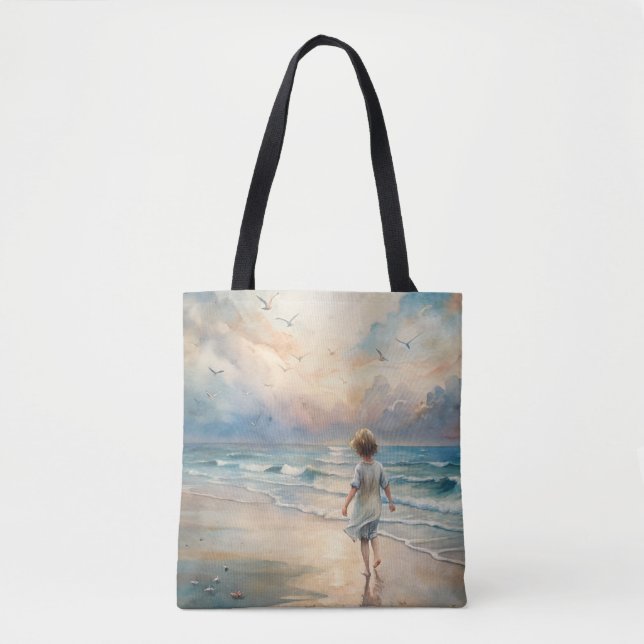 Bolsa Tote Young Girl in Beach (Frente)