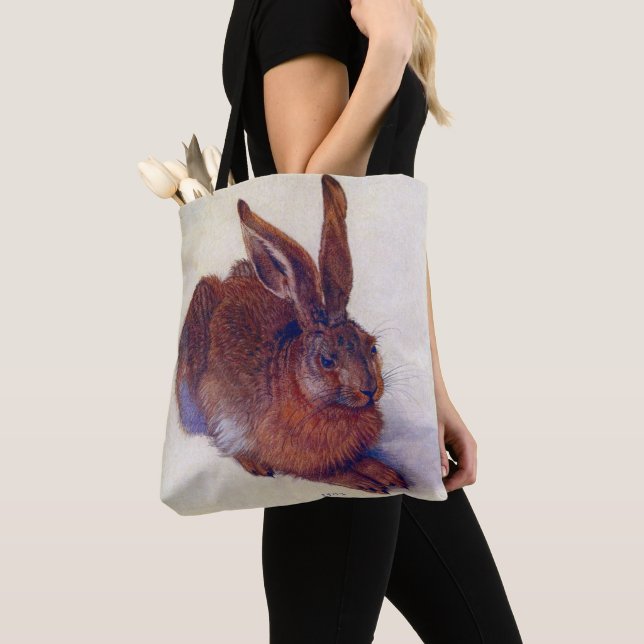 Bolsa Tote Young Hare by Albrecht Durer, Renaissance Fine Art (Close Up)