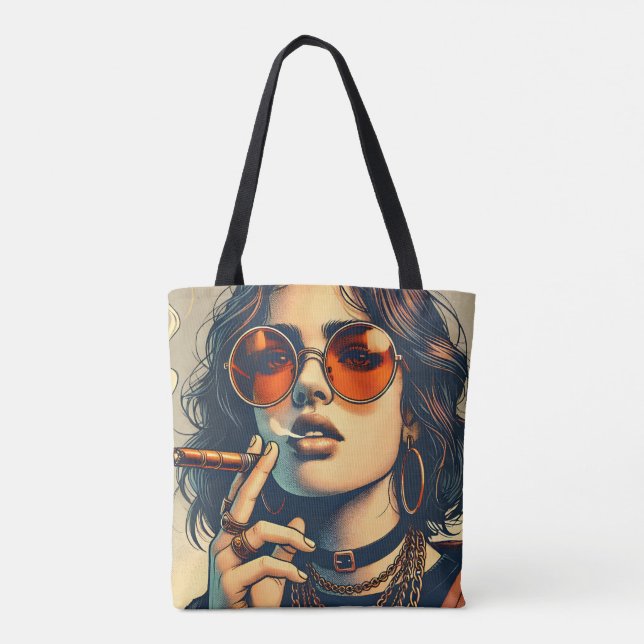 Bolsa Tote Young Sassy Women Impressão (Verso)