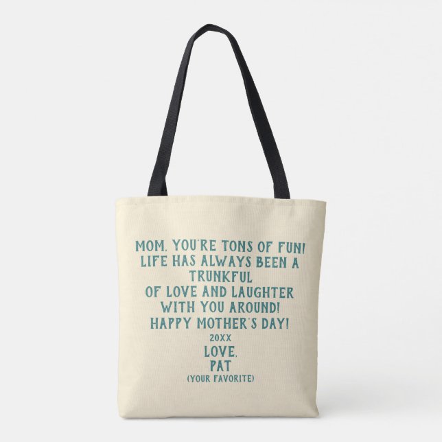 Bolsa Tote "You're Tons of Fun" Mother's Day Gift  (Verso)