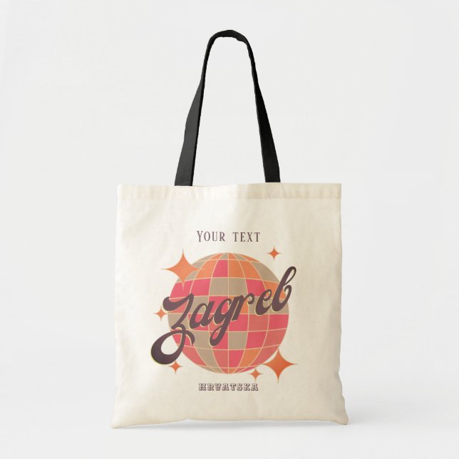Bolsa Tote Zagreb Croácia Hrvatska retro moda de férias (Frente)