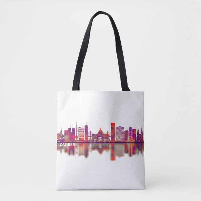 Bolsa Tote Zagreb Croácia Skyline (Frente)