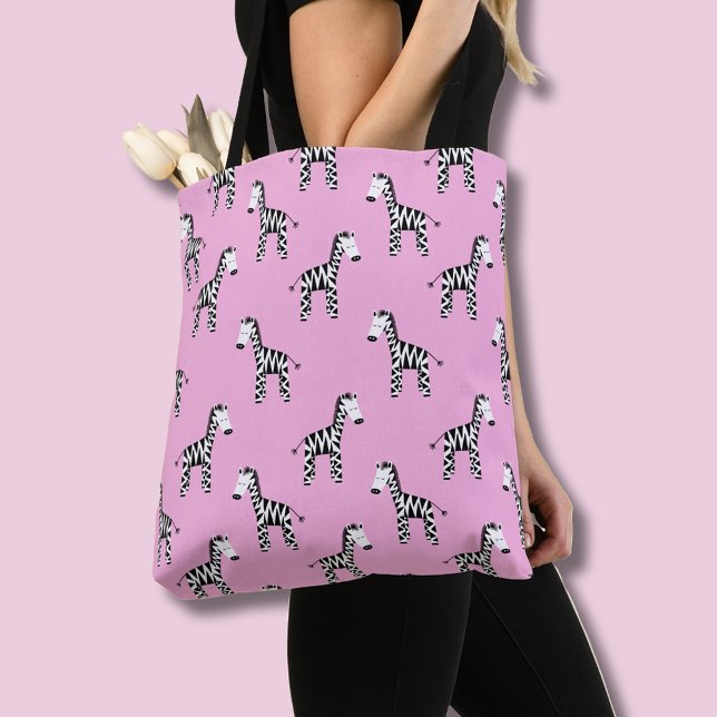 Bolsa Tote Zebra (Pink Zebra patterned tote bag)