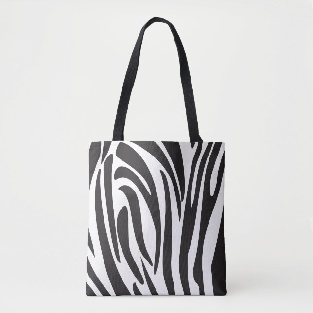 Bolsa Tote Zebra Black and White Stripes, Trendy design (Frente)