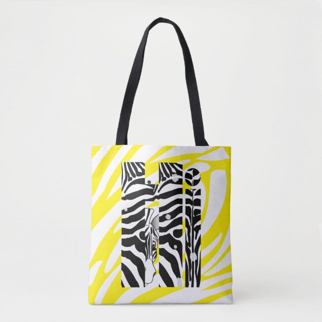 Bolsa Tote Zebra Black/White Stripes YELLOW VERÃO 2025 (Frente)