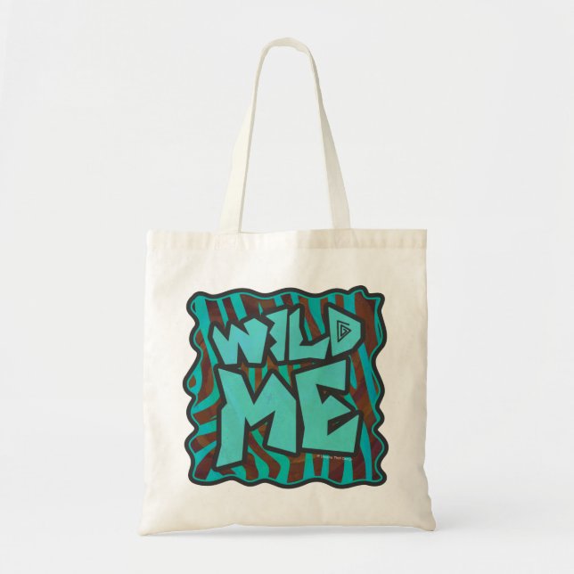 Bolsa Tote Zebra Brown e Teal Wild Me Design (Frente)