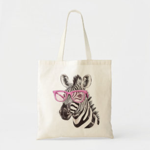 Bolsa Tote Zebra com Banheira Rosa com Óculos Rosa