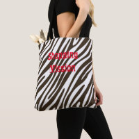 Zebra - Impressão Castanho e Branca - Saco