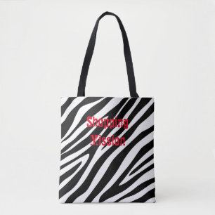 Bolsa Tote Zebra - Impressão em preto e branco - Saco