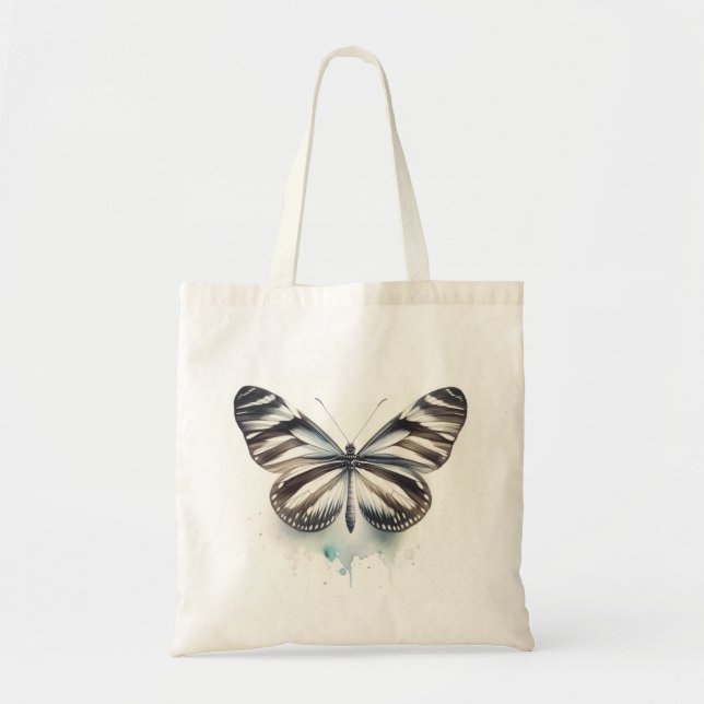 Bolsa Tote Zebra Longwing Butterfly AREF281 - Watercolor (Frente)