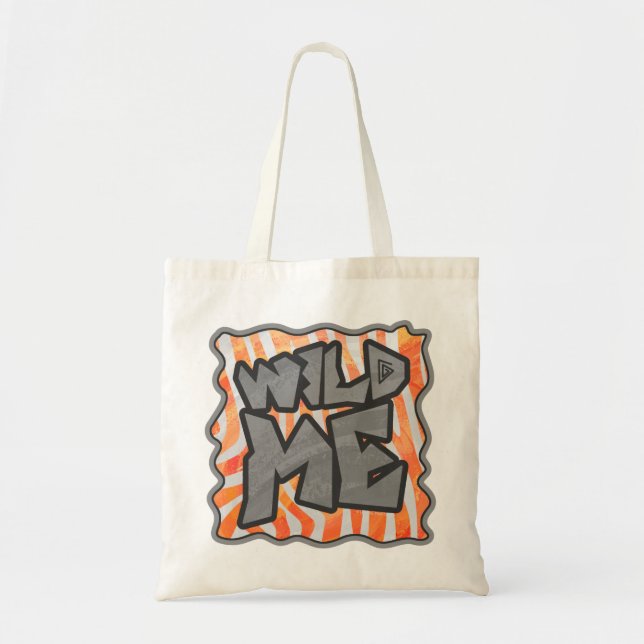 Bolsa Tote Zebra Orange e White Wild Me (Frente)